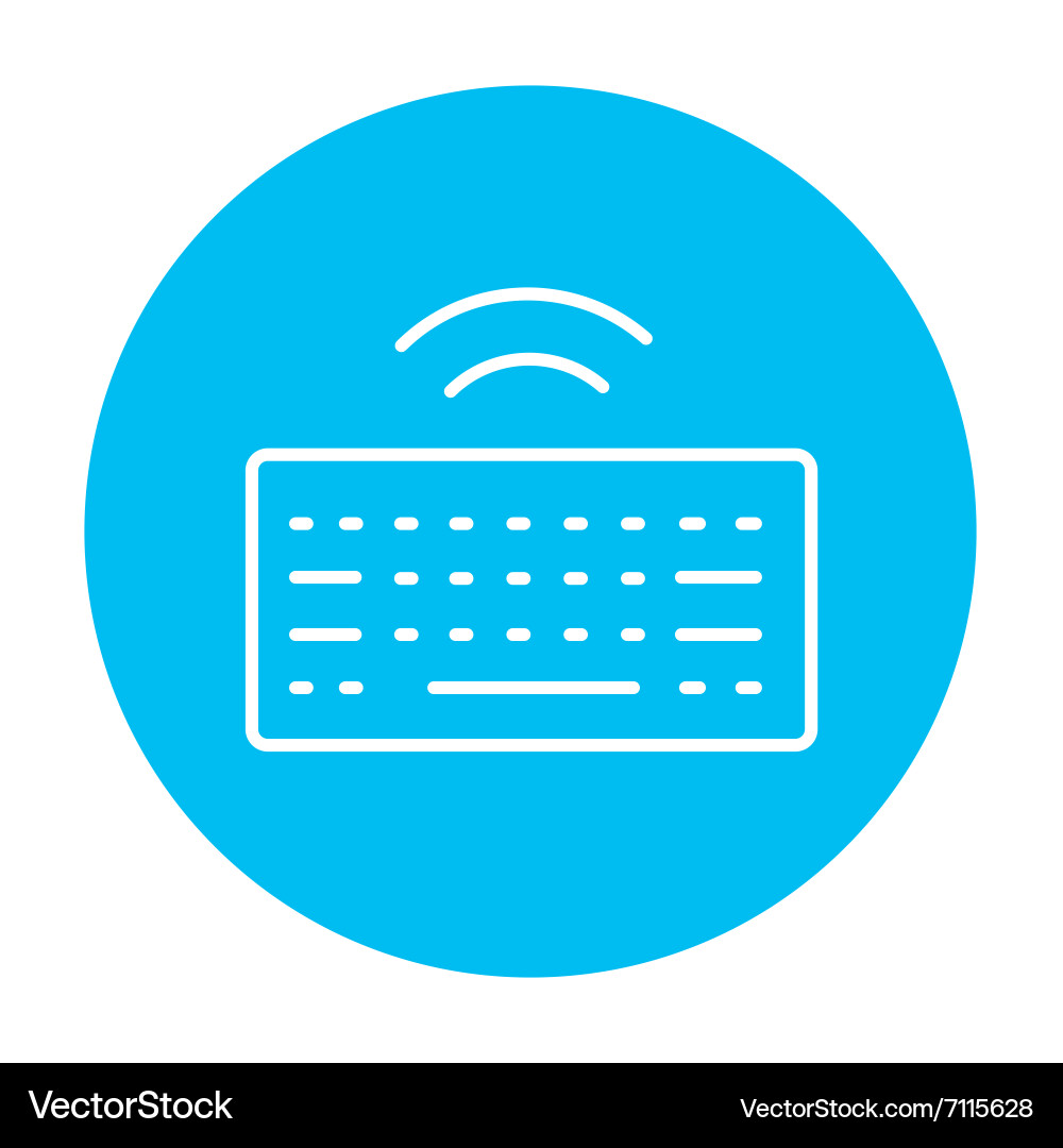 Wireless keyboard line icon Vector Image