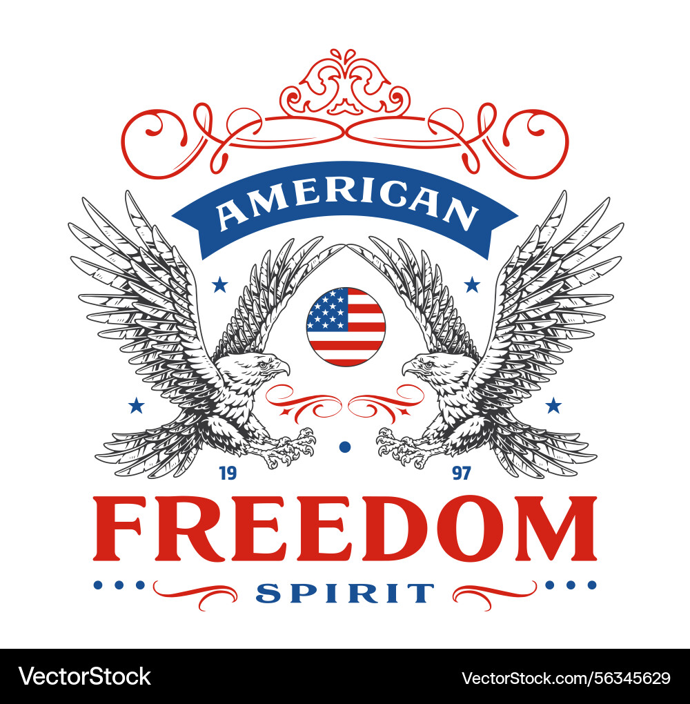 American freedom spirit design featuring eagles American freedom spirit design featuring eagles vector image