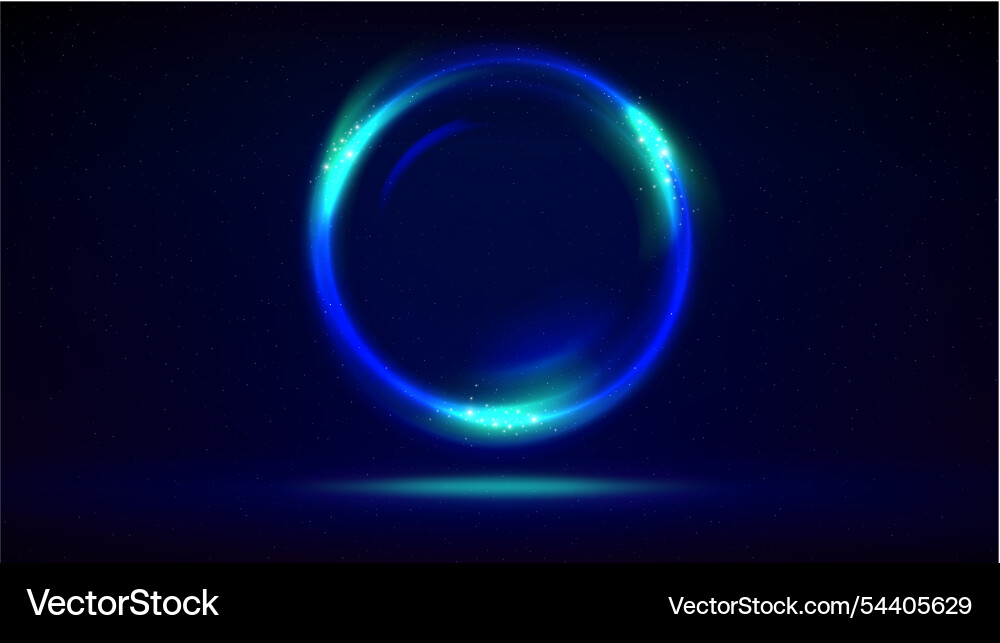 Circular frame on dark background glowing circle Vector Image
