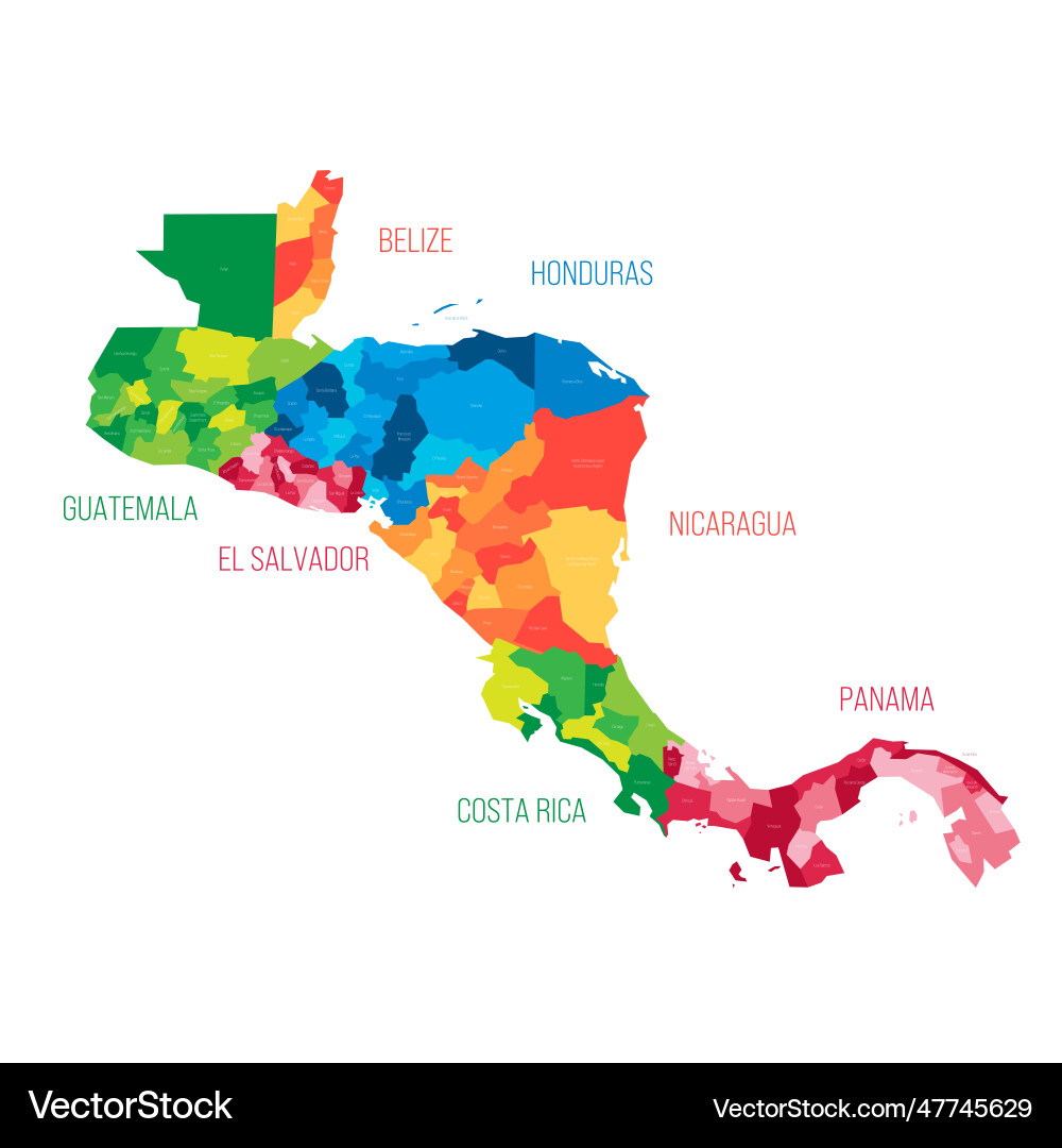 Countries of central america - map Countries of central america - map vector image