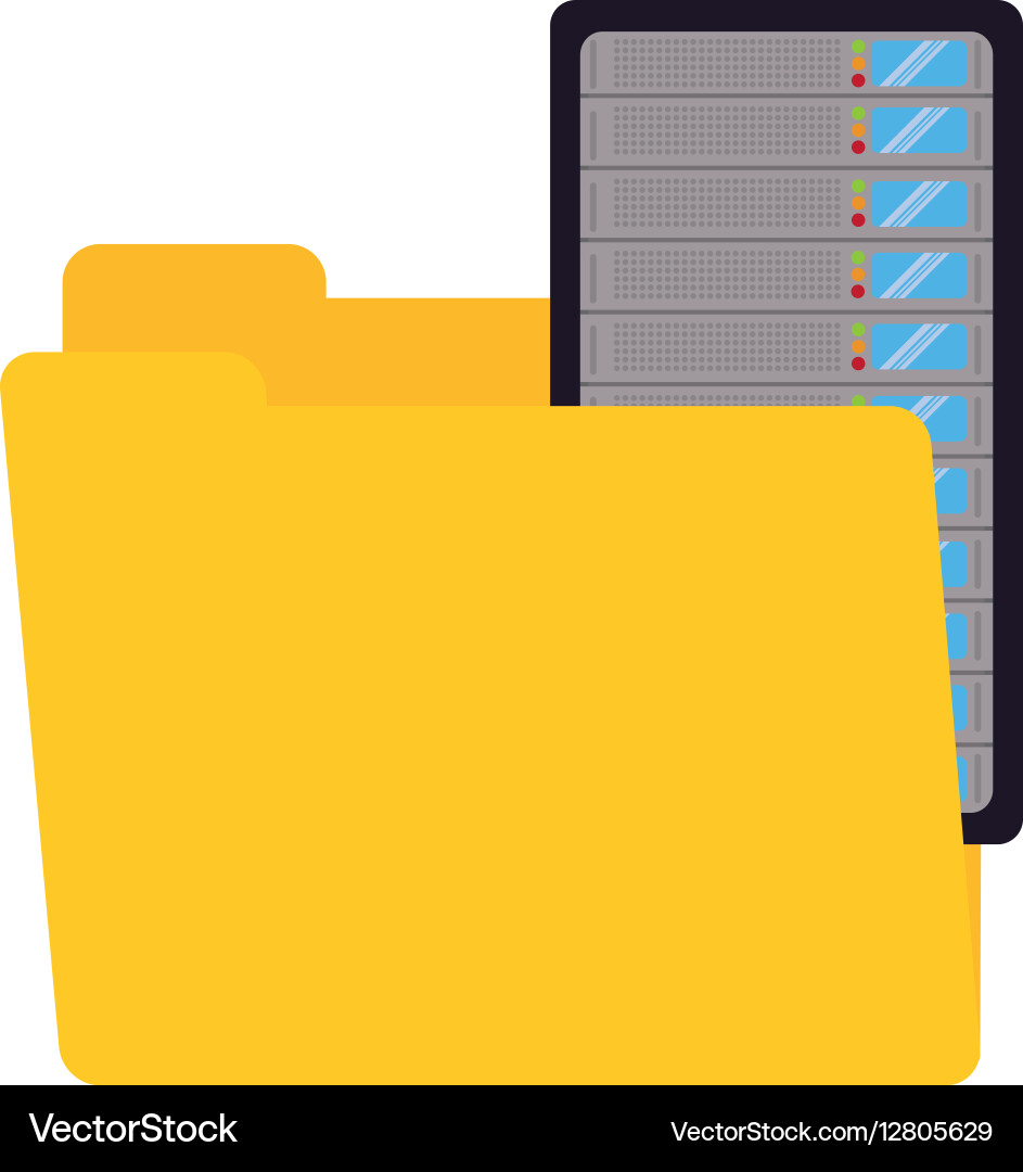 Folder data center server technology Vector Image