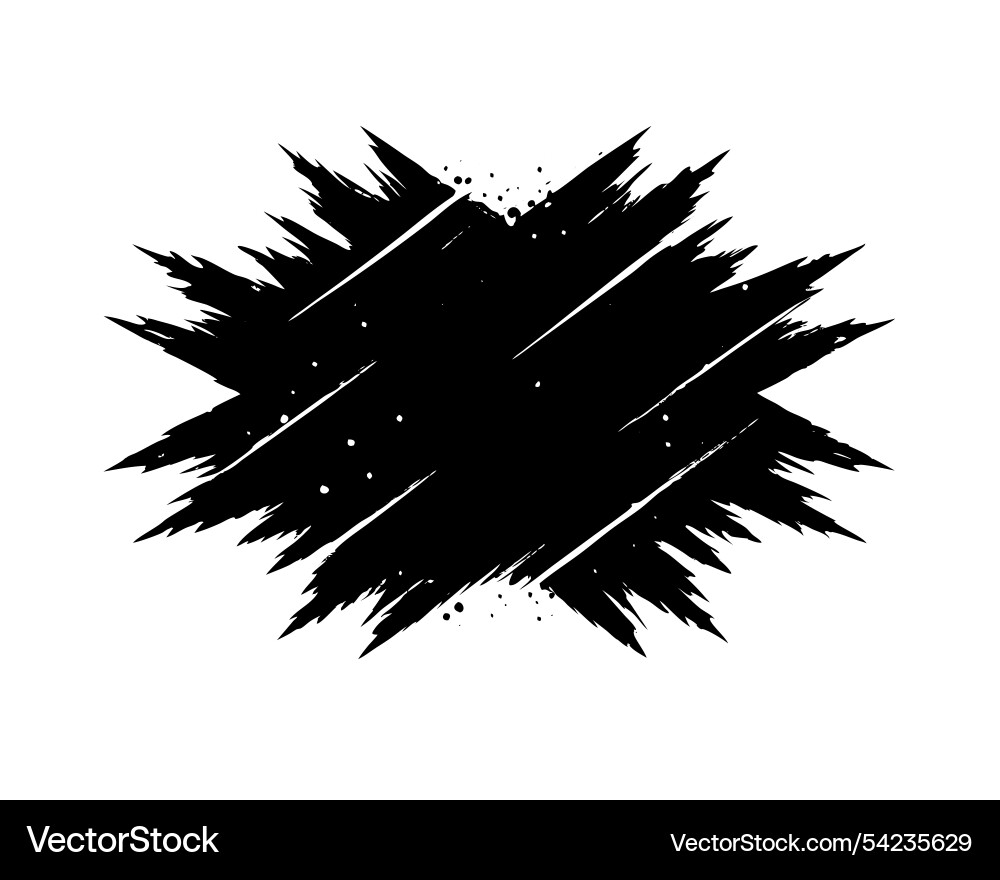 Grunge brush strokes frame rough texture design Vector Image