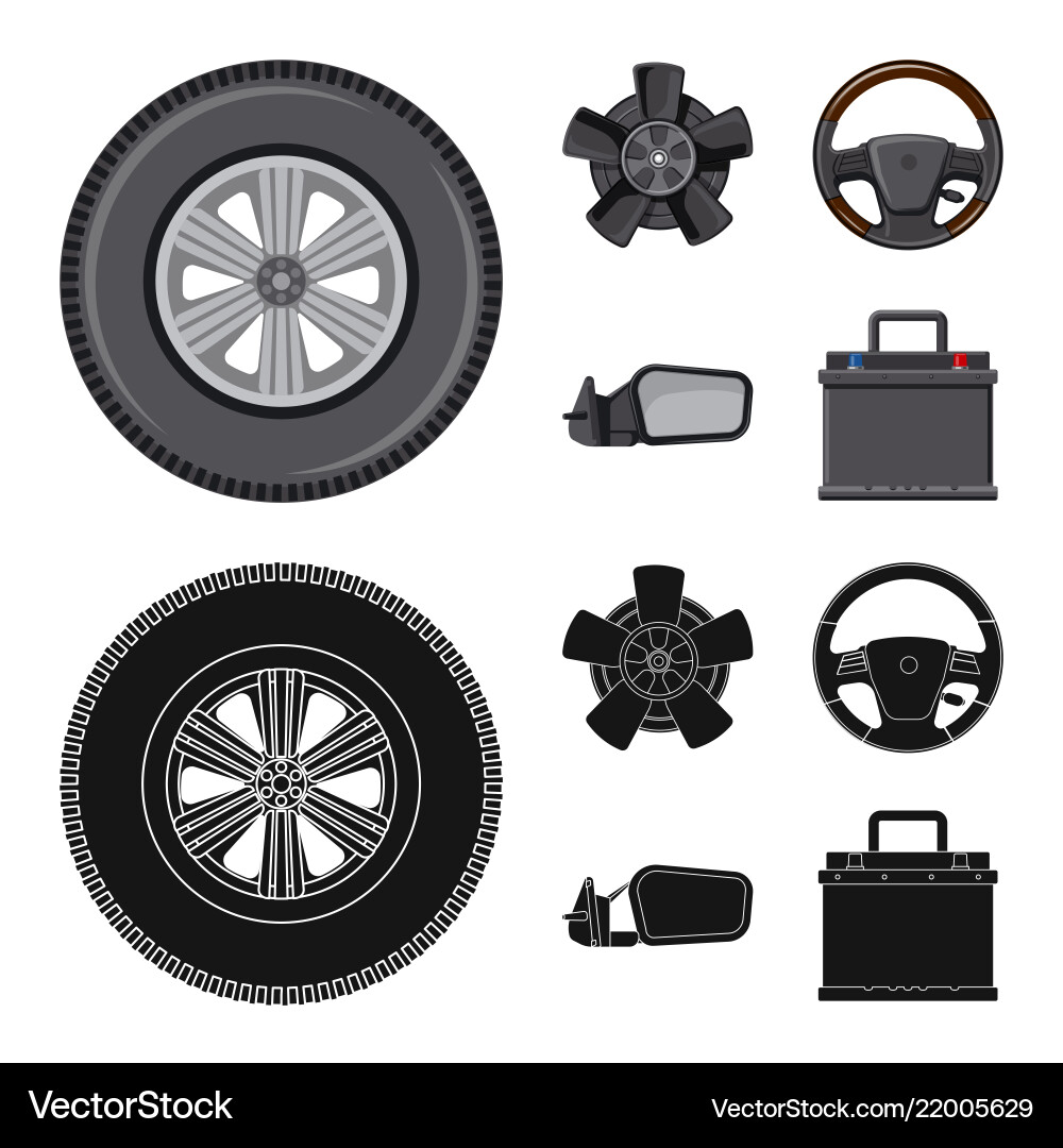 Isolated object of auto and part logo collection Vector Image