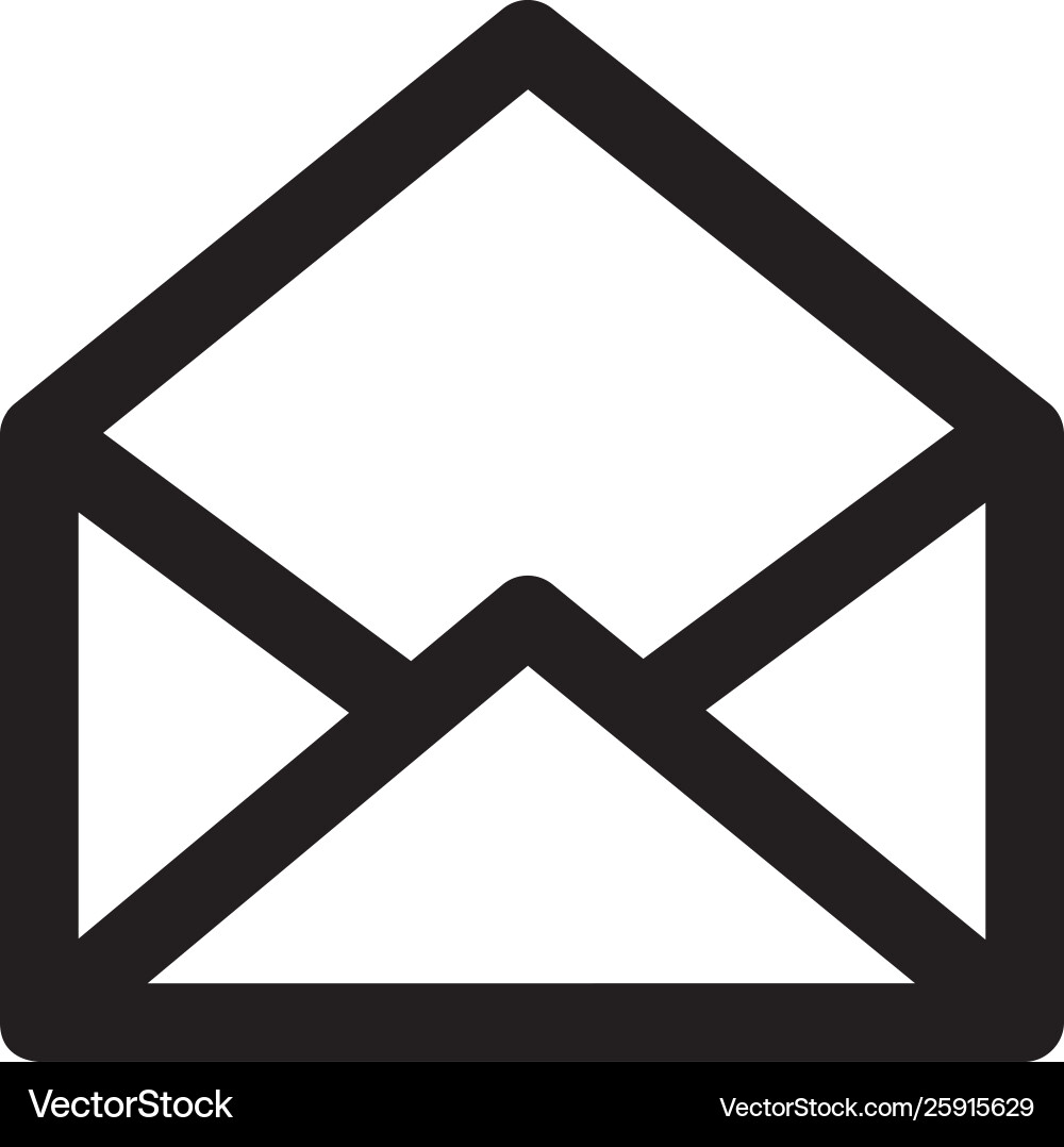 Open e-mail line icon in flat style for apps ui Open e-mail line icon in flat style for apps ui Vector Image