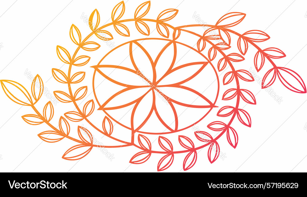 Ornate circular leafy abstract pattern design vector image