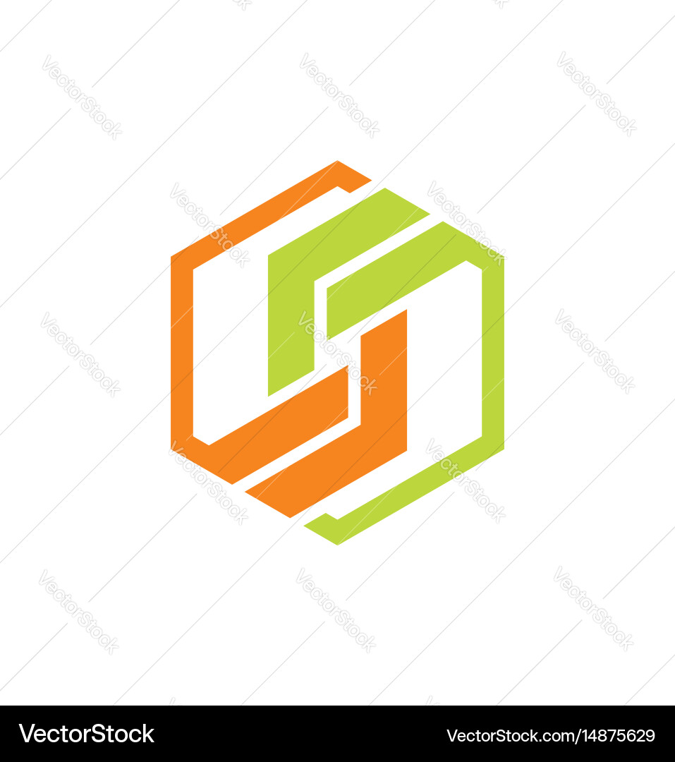 Polygon shape technology logo Royalty Free Vector Image
