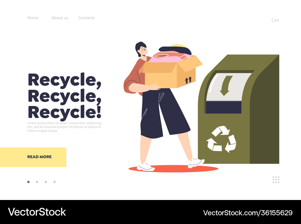 Recycle awareness concept landing page vector image