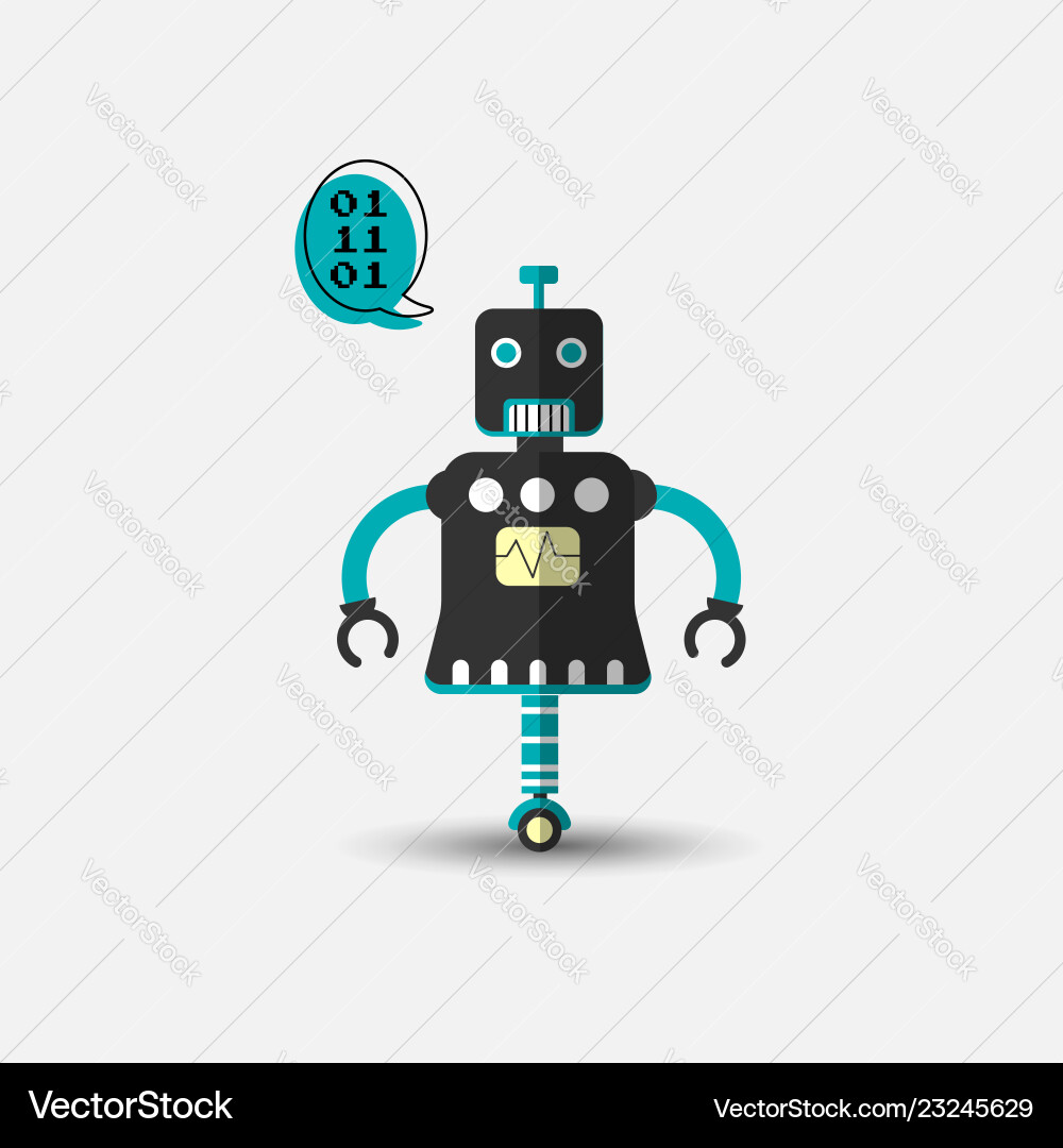 Retro Robot Icon - Chatbot Style Vector Image