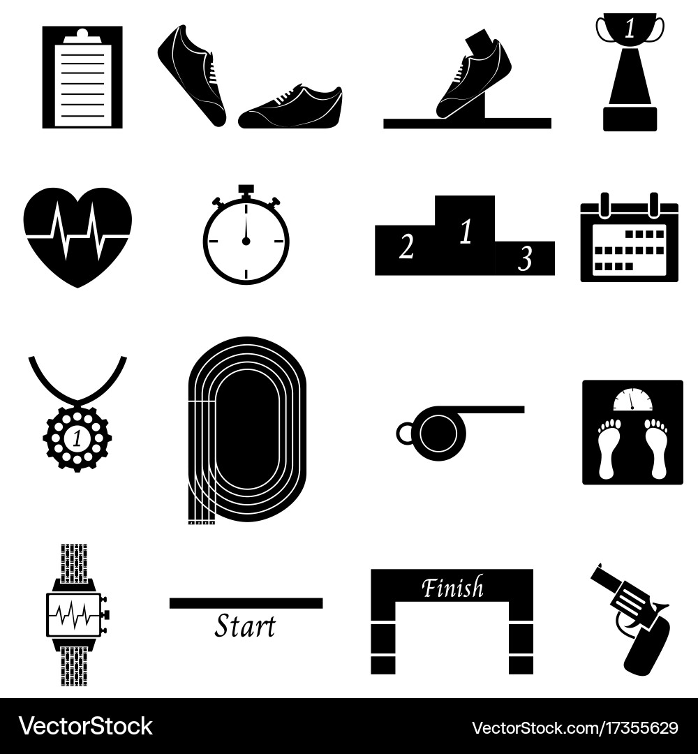 Running icon set Vector Image