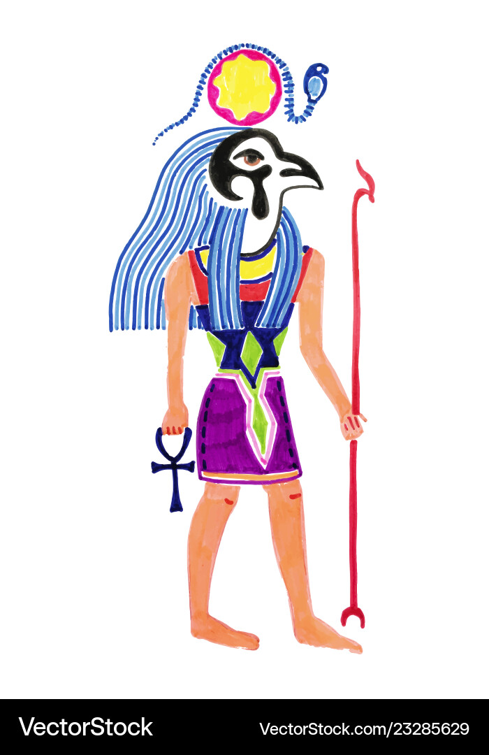 Sketch marker drawing of egyptian god horus Sketch marker drawing of egyptian god horus vector image