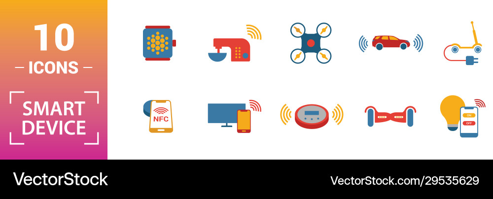 Smart devices icon set include creative elements Vector Image