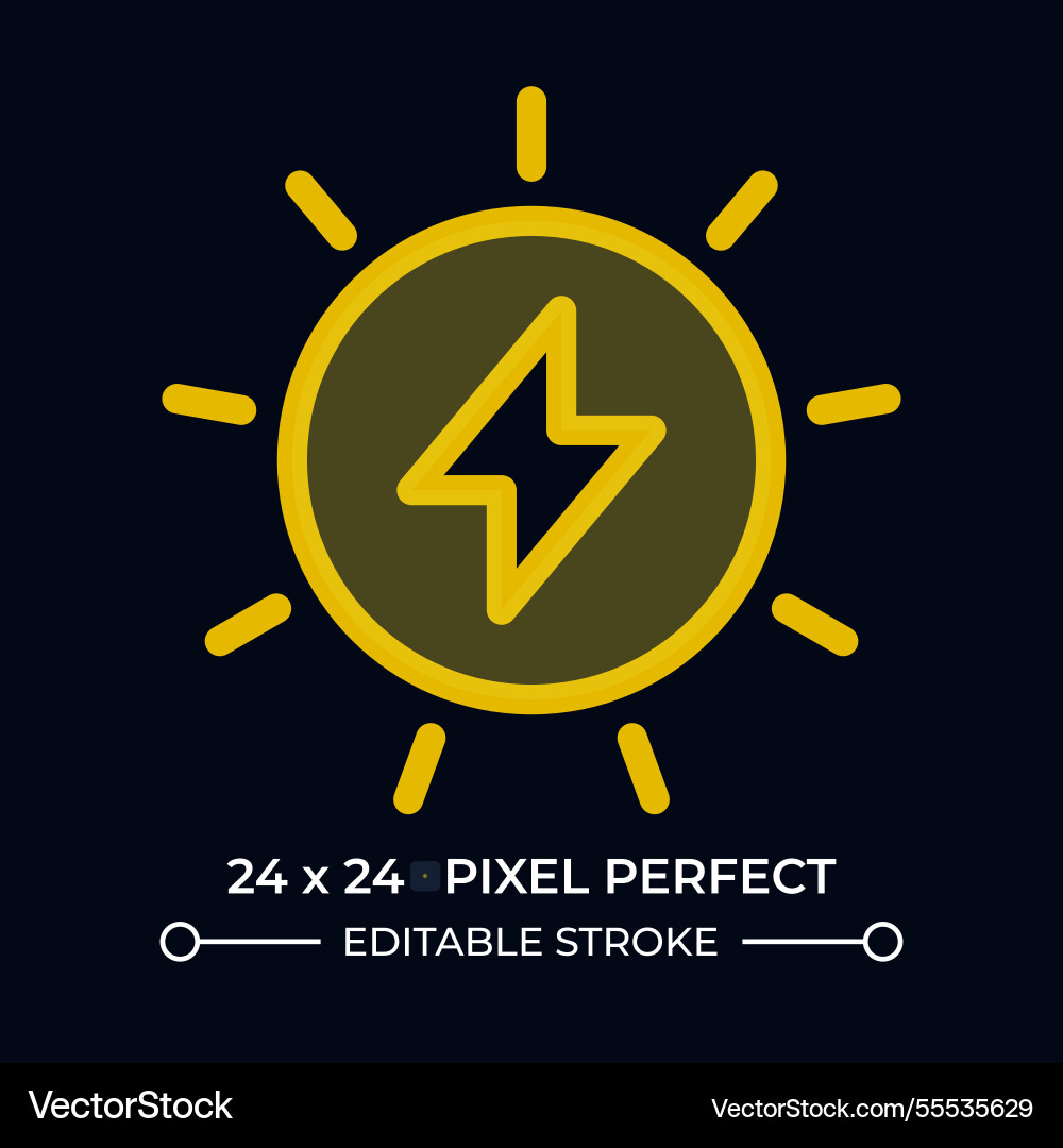 Sun power dark color ui icon Sun power dark color ui icon Vector Image