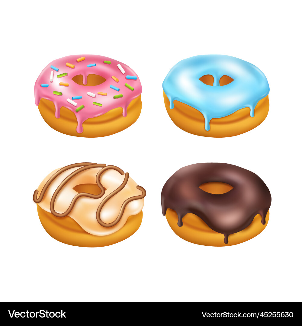 3d donuts doughnut dessert food set