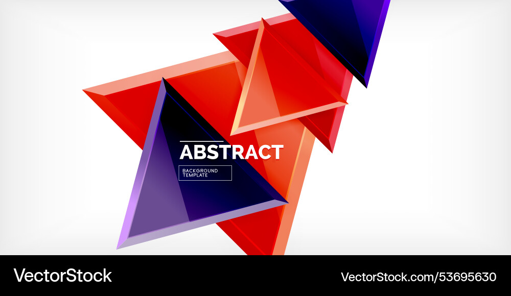 Abstract background - colorful triangles with 3d Vector Image