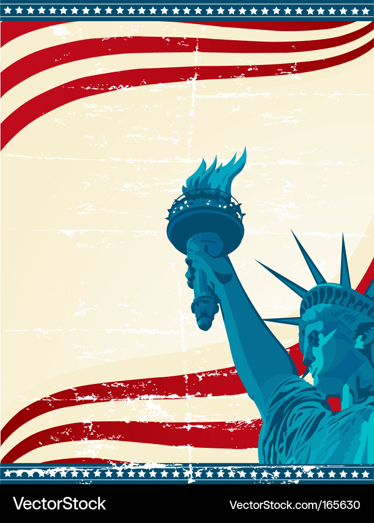 American Statue of Liberty Poster Template vector image