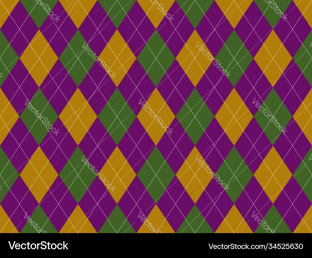 Argyle pattern seamless fabric texture background Vector Image