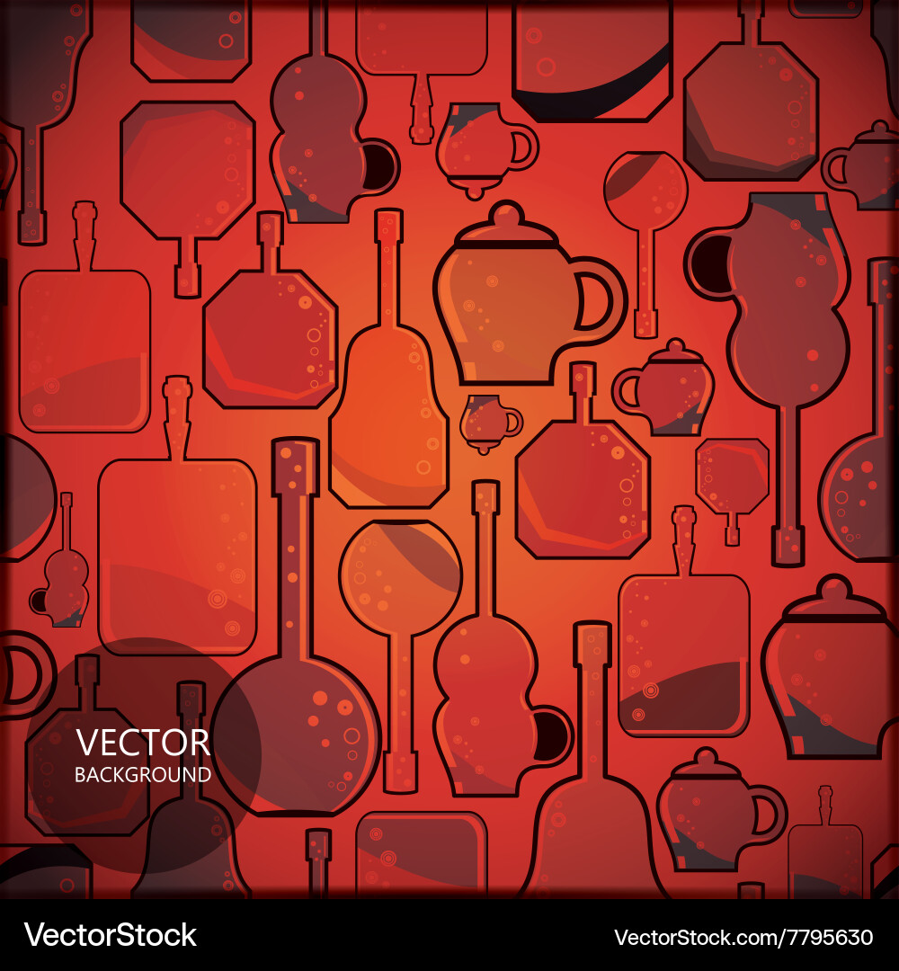 Card with different bottles Vector Image
