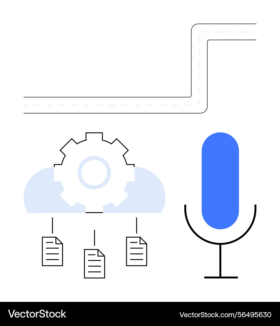 Cloud-Datenverarbeitung mit Workflow Automation vektorbild