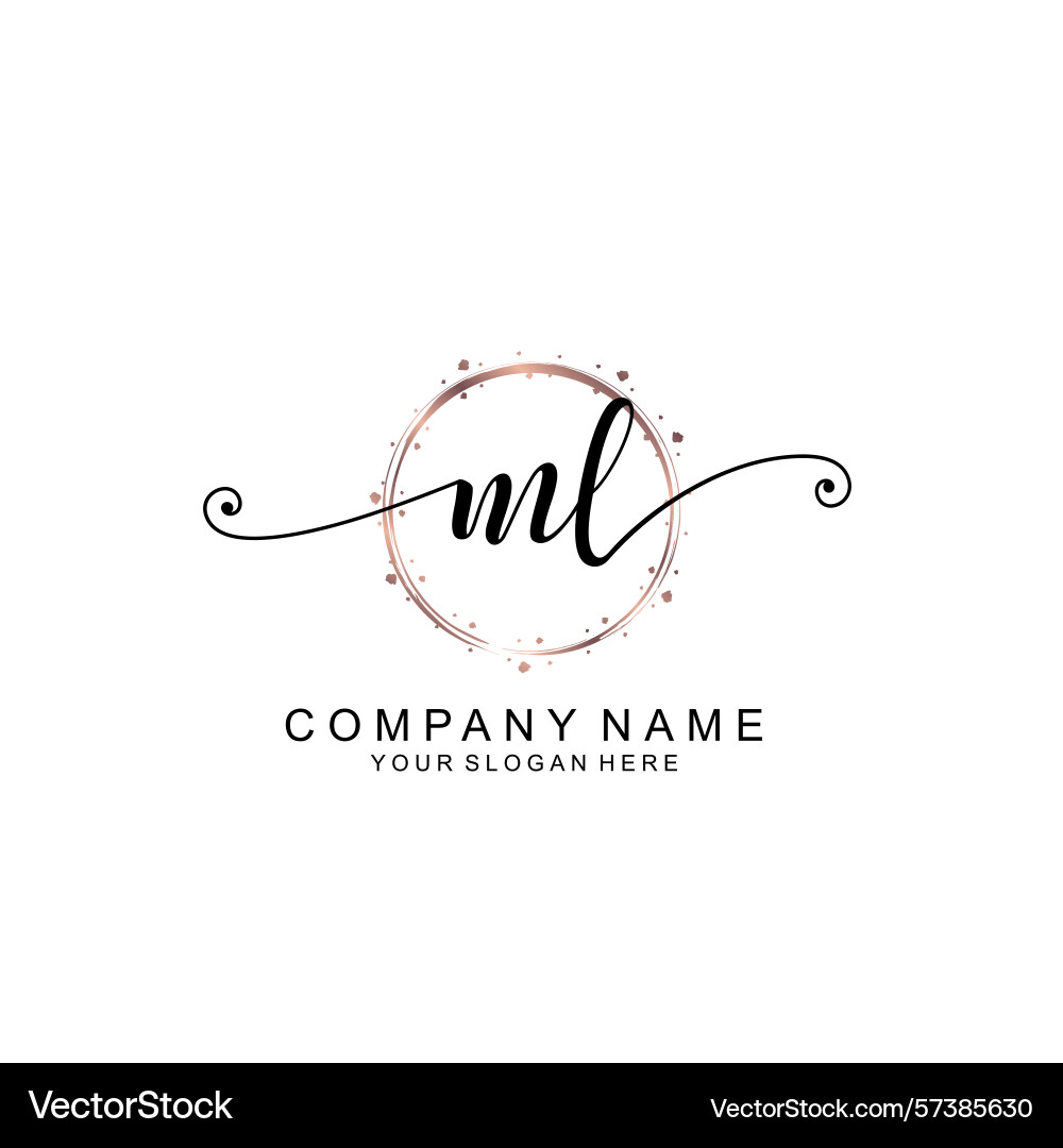 Elegant ml initial logo collection with modern Vector Image