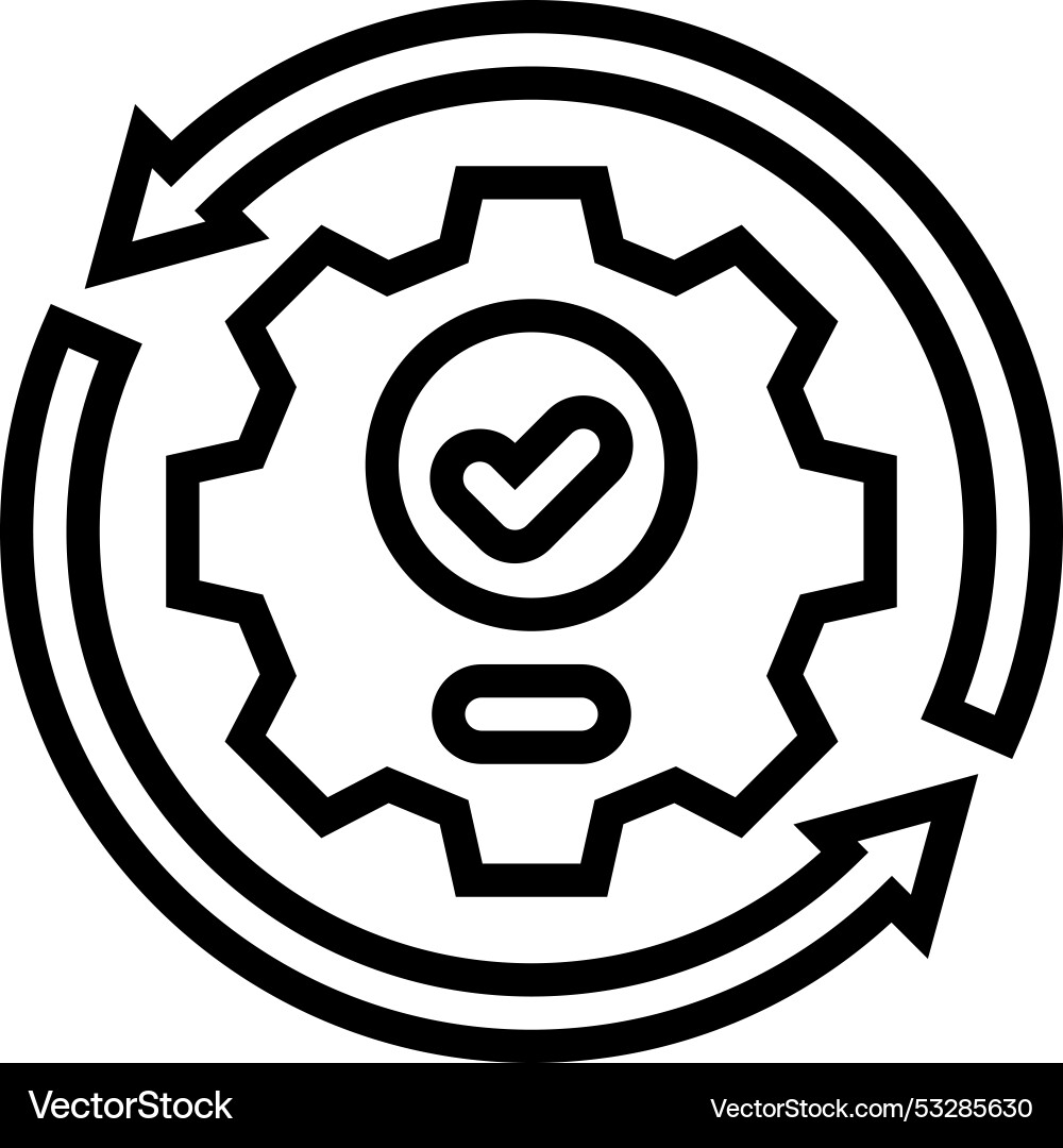 Implementation business process line icon Vector Image