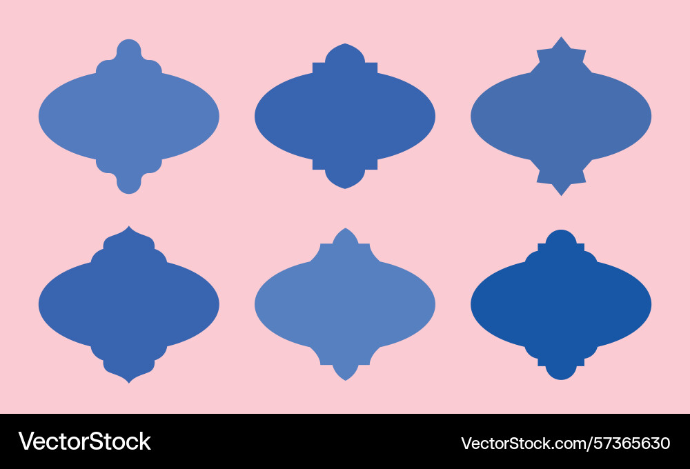 Minimal oval shape simple labels tag frames Vector Image