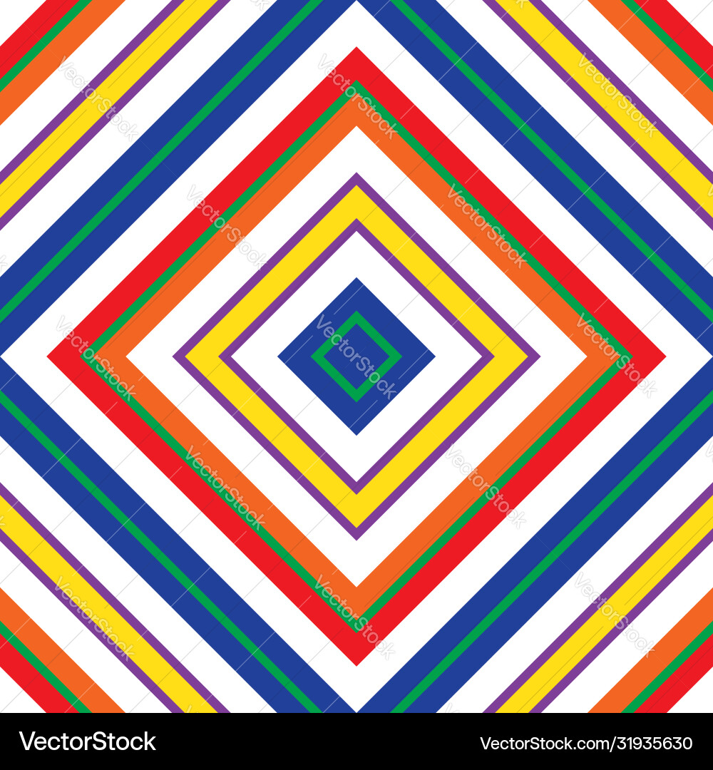 Rainbow argyle diagonal stripes seamless pattern Rainbow argyle diagonal stripes seamless pattern Vector Image