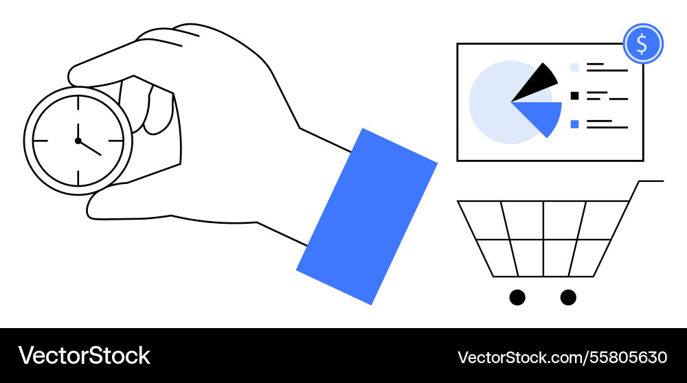 Time management in e-commerce with data insights Time management in e-commerce with data insights vector image