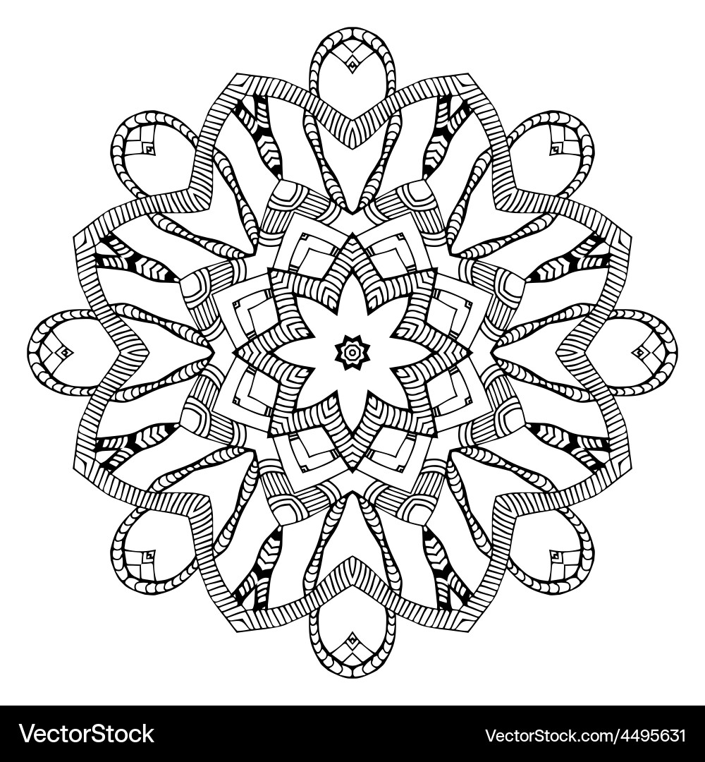 Abstract round pattern with snakes elements Vector Image