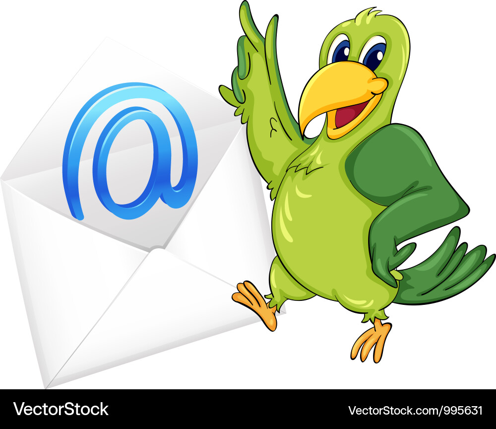Bird with mail envelope Vector Image