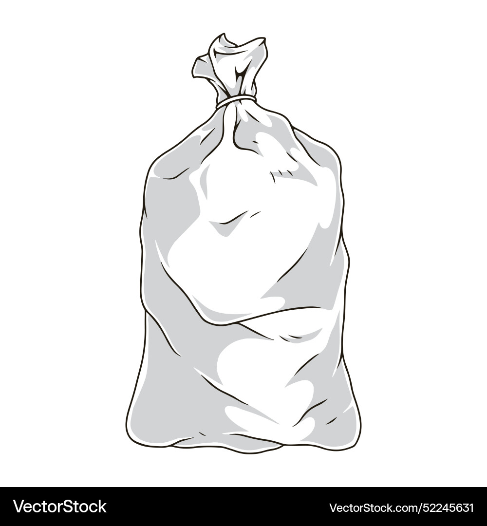 Cloth bag detailed sticker monochrome Cloth bag detailed sticker monochrome vector image