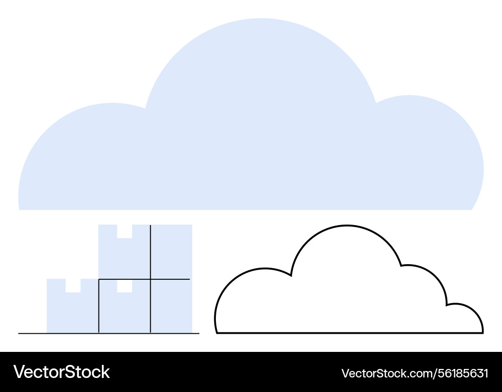 Cloud computing concept with data storage Vector Image