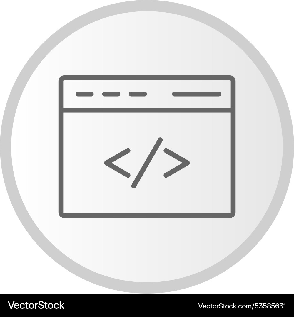 Coding line circle grey icon vector image