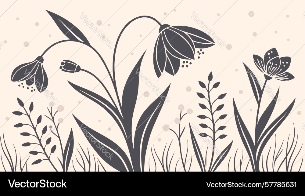 Dark botanical foliage design generative ai Vector Image