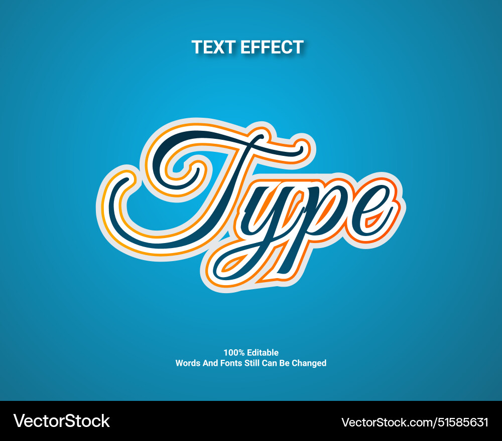 Editable text effect design template Vector Image