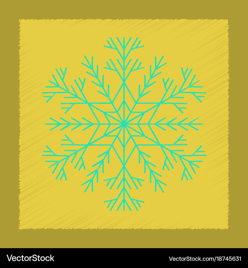 Flat shading style icon snowflake Vector Image