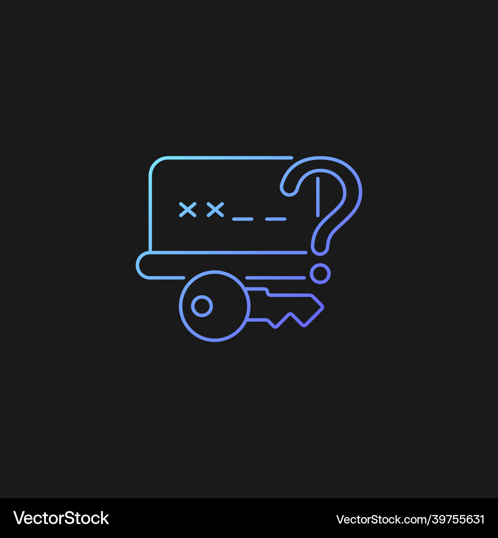 Forgetting password gradient icon for dark theme Vector Image