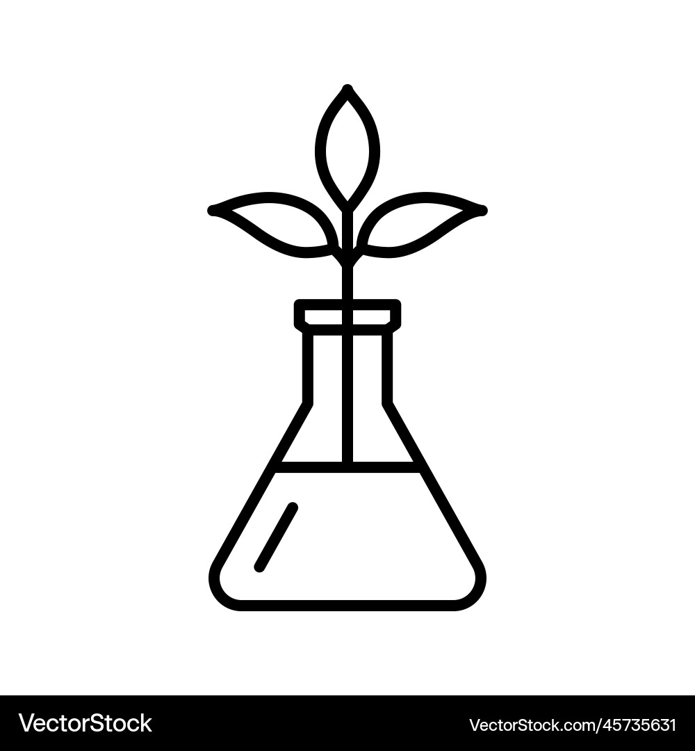 Genetically Modified Sprout in Lab Flasks Vector Image