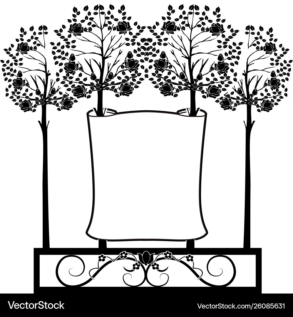 Graphic element trees and flag Graphic element trees and flag Vector Image