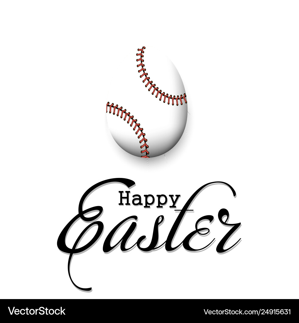 Happy easter egg in form a baseball ball Happy easter egg in form a baseball ball vector image