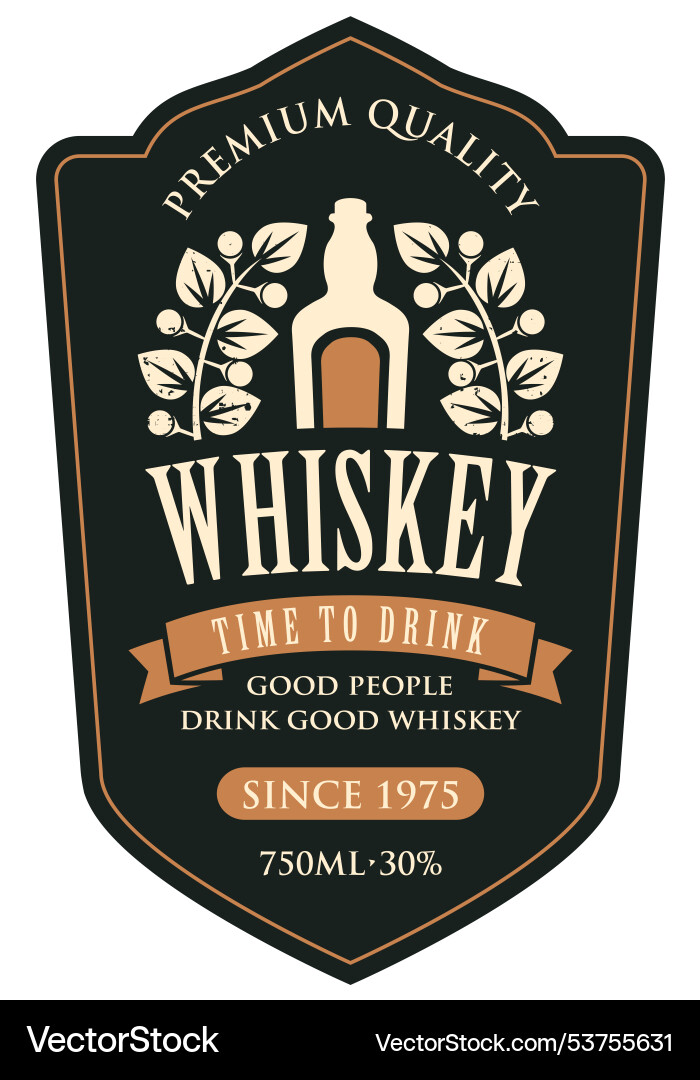 Label whiskey in retro style Label whiskey in retro style vector image