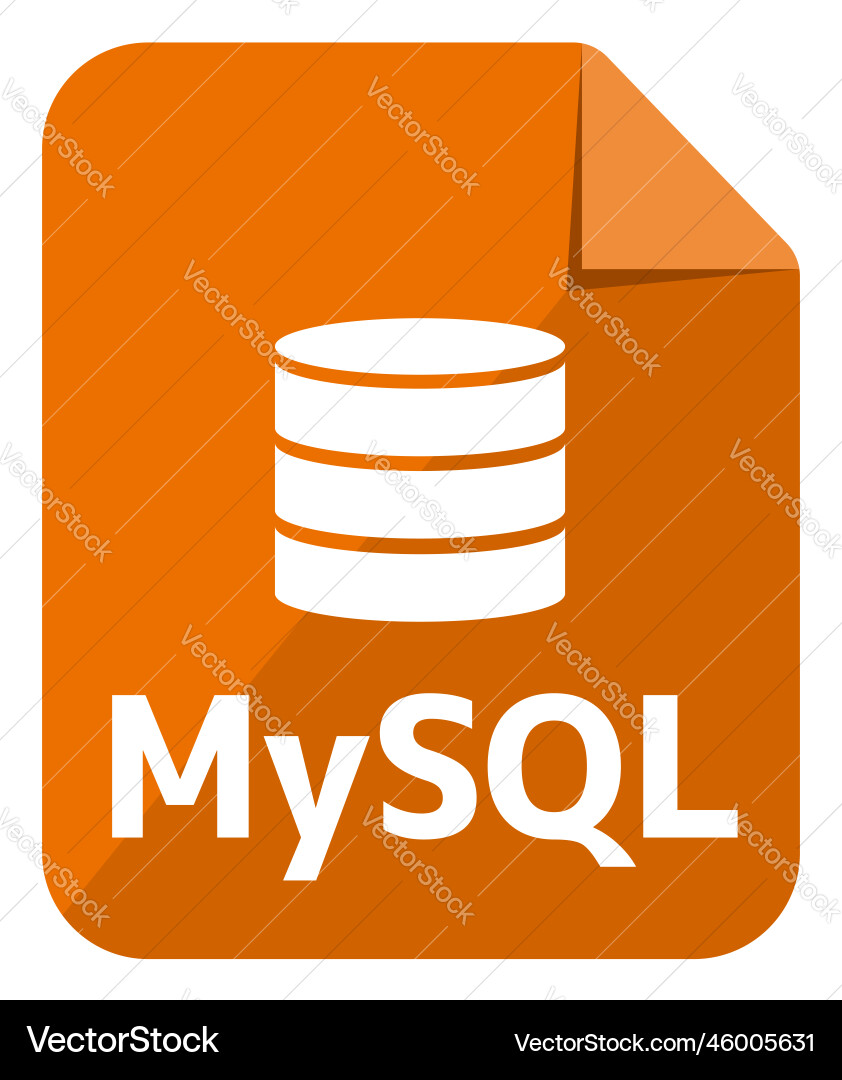 Mysql major database format icon color version Mysql major database format icon color version Vector Image