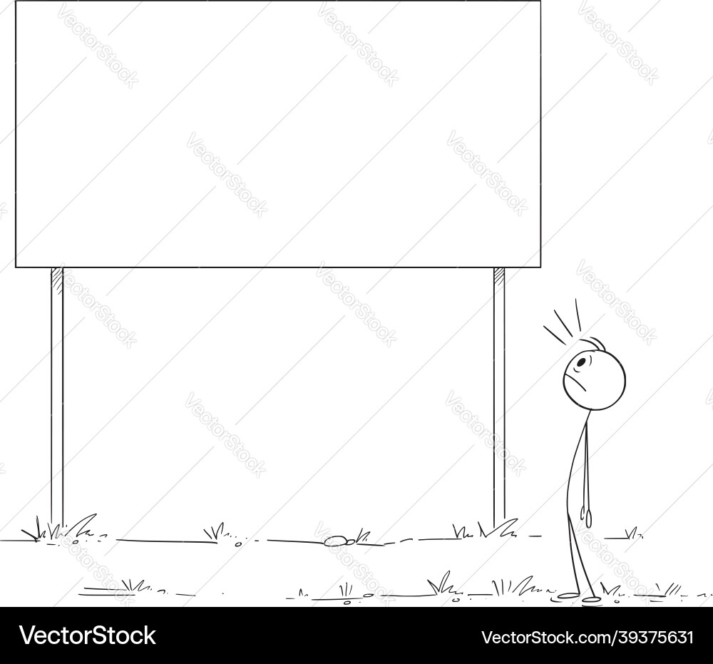 Person looking shocked on empty copy space Person looking shocked on empty copy space vector image
