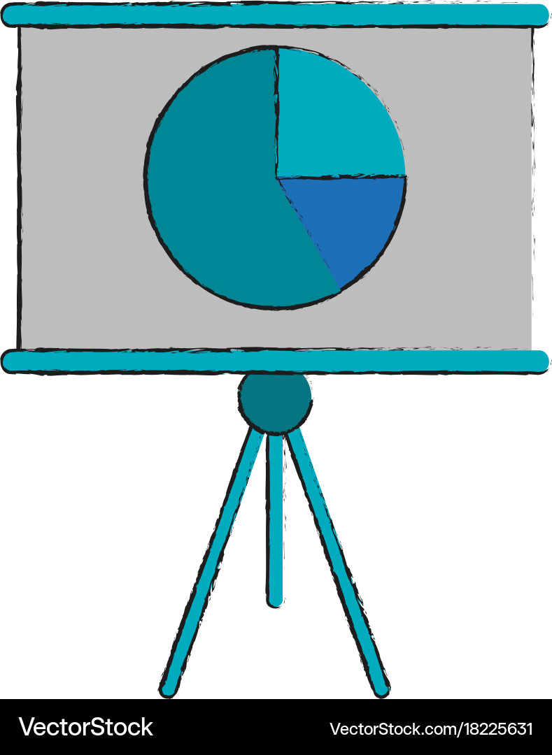 Pie graph chart on board icon image Vector Image