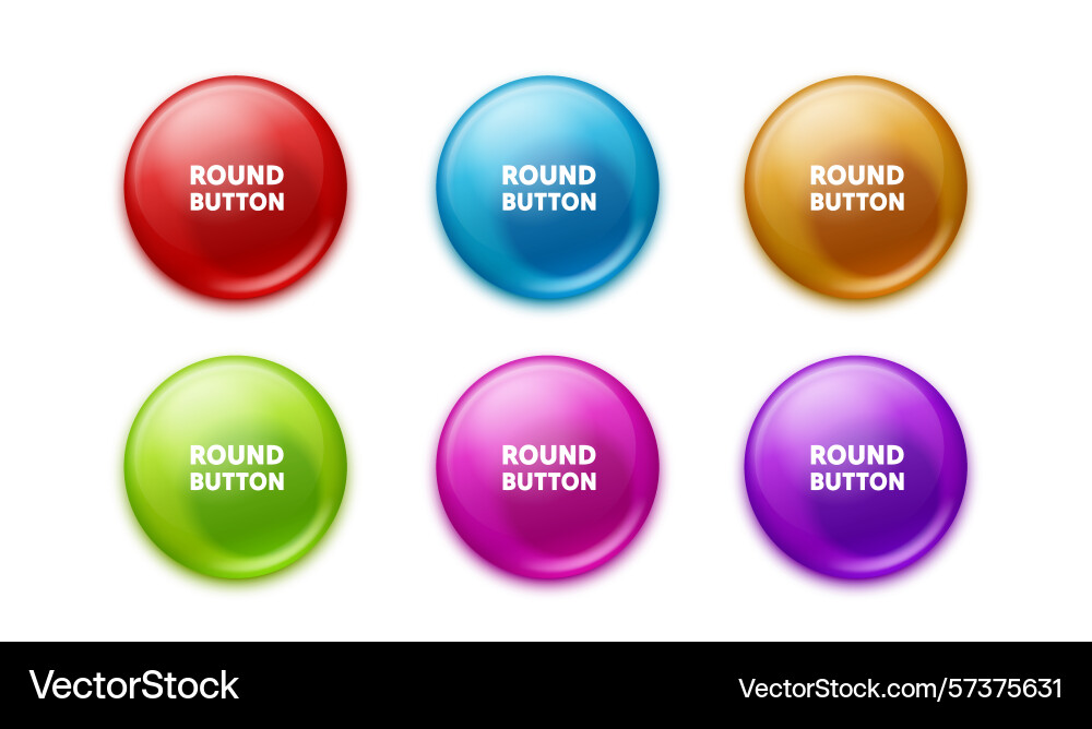 Set color round button frame label event web Set color round button frame label event web Vector Image