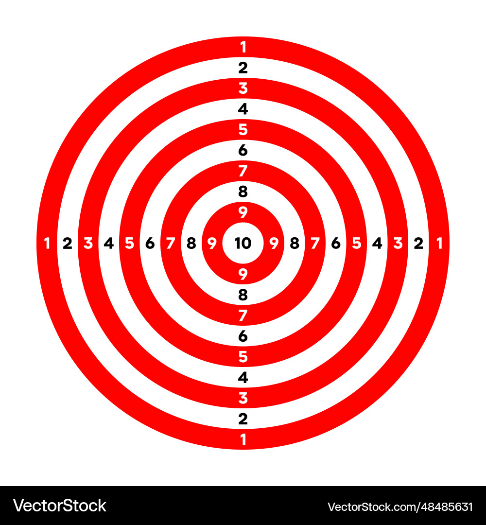 Shooting range paper target with divisions marks Vector Image