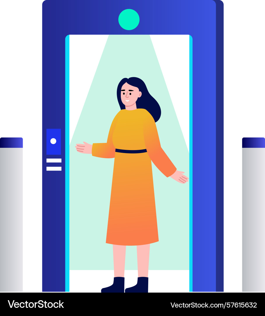 A flat style showing access control Vector Image