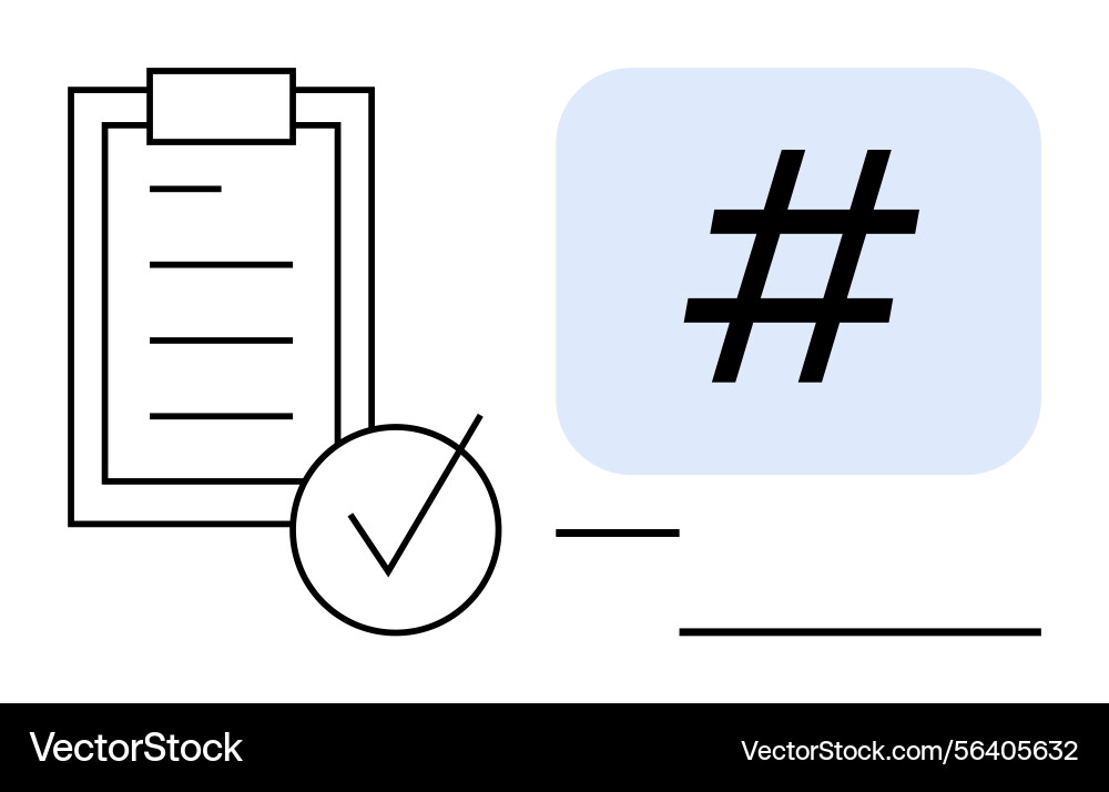 Aufgabenabwicklung mit Checkliste und Metadaten-Tag Aufgabenabwicklung mit Checkliste und Metadaten-Tag vektorbild