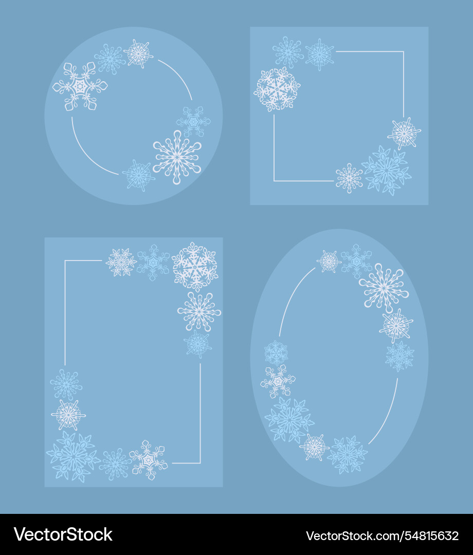 Blue frames with snowflakes Blue frames with snowflakes vector image