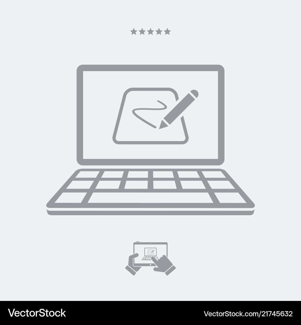Designer tablet application - web icon Vector Image