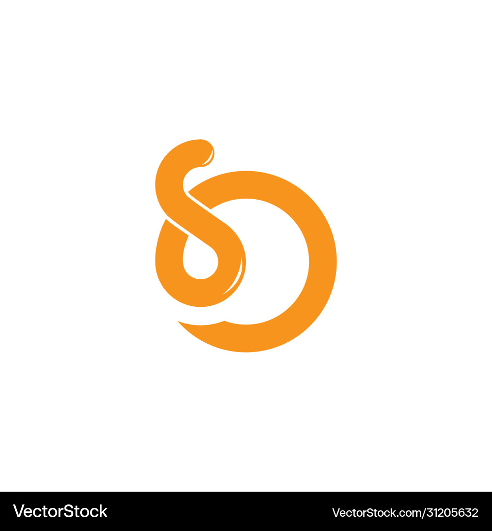 Letter sd simple loop overlapping line logo Letter sd simple loop overlapping line logo vector image
